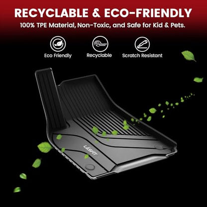 LASFIT Floor Mats for Tesla Model X 6 Seater & Model X Plaid 2026 2025 2024 2023 2022 2021, All Weather TPE Custom Fit Floor Liners 1st & 2nd & 3rd Front & Rear Row Car Mats, Black