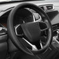 Auto Dynasty Steering Wheel Cover, Breathable Microfiber Leather Car Steering Wheel Protector with White Stitched, [14 1/2 to 15 Inches] Universal Fit Cars Trucks SUVs - color: Stitched White A