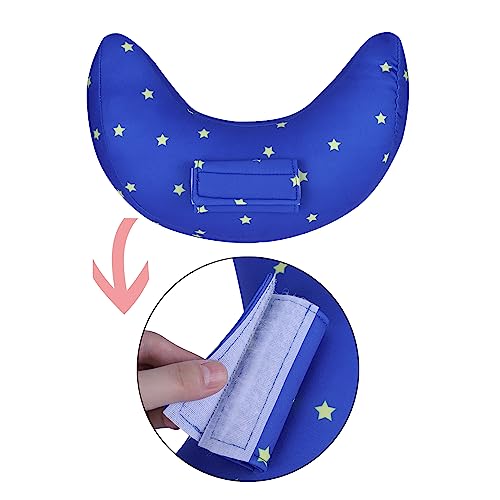 Kids Car Seat Travel Neck Pillow Soft Neck Support Cushion Car Seat Belt Cover Cushion Pillow Car Seatbelt Shoulder Pad Head Neck Support Pillow Seat Strap Pillow for Car Airplane Pushchair Travel - color: Blue