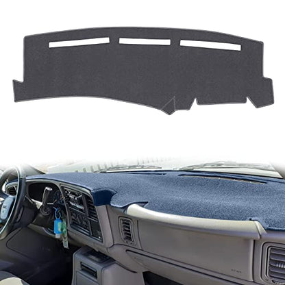 Dash Cover Custom Fit for 1999-2006 GMC Sierra/Chevy Chevrolet Silverado,2000-2006 GMC Yukon XL/Chevy Suburban Tahoe Avalanche,Dashboard Mat Pad (Gray) - color: Gray