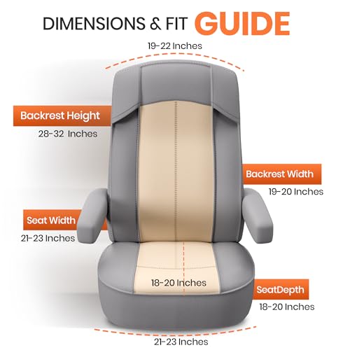 VALUN RV Seat Covers (Grey 2 Pack) – Captains Chair Seat Covers for RV Captain Chair & Motorhome Chairs, Universal Fit RV Chair Covers for Camper, Trailer, Van, Protects Against Dirt, Spills & Wear - style: GREY (2PK RV COVER)