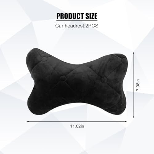 2PCS Car Headrest Pillow, Comfortable Ergonomic Design Vehicle Seat Neck Pillow for Driving Fatigue Relief, Soft Breathable Automotive Interior Head Rest Cushion Pad, Universal Fit (Black) - color: Black