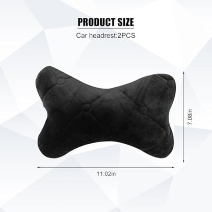 2PCS Car Headrest Pillow, Comfortable Ergonomic Design Vehicle Seat Neck Pillow for Driving Fatigue Relief, Soft Breathable Automotive Interior Head Rest Cushion Pad, Universal Fit (Black) - color: Black