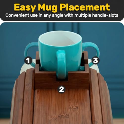 Bamboo Couch Holder - Non-Slip Furniture Protector, Sofa Armrest Table for Mugs & Tumblers – Weighted 16” Large Brown Bamboo Holder for Recliners and Loveseats - color: Brown