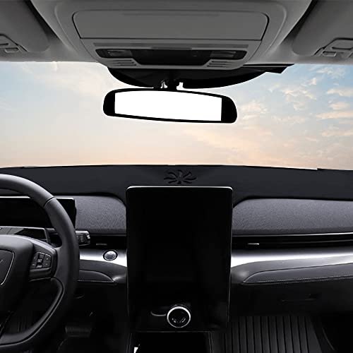 BestEvMod for Mach E Dashboard Cover Mat Accessories No Glare, Flannel Dash Covers Dash Mat Cover Anti Slip Sunshade No Glare Compatible with Mustang Mach E Interior Accessories 2021-2026 - size: Mach-E