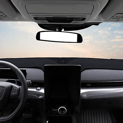 BestEvMod for Mach E Dashboard Cover Mat Accessories No Glare, Flannel Dash Covers Dash Mat Cover Anti Slip Sunshade No Glare Compatible with Mustang Mach E Interior Accessories 2021-2026 - size: Mach-E