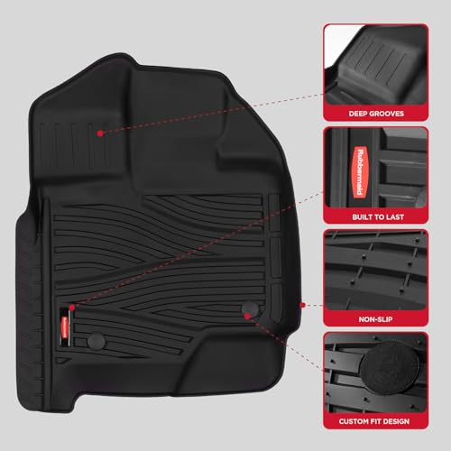 Rubbermaid Car Mats for Ford F-150 2015–2026 & F-150 Lightning 2022–2025 Super Crew Cab (No Fold Flat Storage) | Custom Fit All Weather Floor Mat Heavy Duty Car Mat - size: For Ford F150 2015-2026 & F150 Lightning 2022–2025