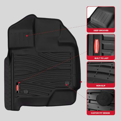 Rubbermaid Car Mats for Ford F-150 2015–2026 & F-150 Lightning 2022–2025 Super Crew Cab (No Fold Flat Storage) | Custom Fit All Weather Floor Mat Heavy Duty Car Mat - size: For Ford F150 2015-2026 & F150 Lightning 2022–2025