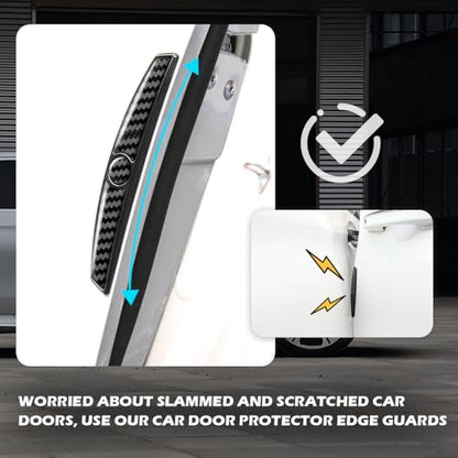 4PCS Carbon Fiber Car Door Protector Edge Guards,Thicker Door Guard for Cars Provides Impact and Anti-Scratch Protection,Universal Self-Adhesive Doors Protectors for Vehicles