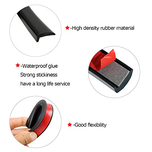 Automotive Door Edge Trim Molding Kit with Tape, L Shaped Lip Guard for Car Fenders, Running Boards, Camper Shells, Spas, Mirrors Edge and More, Black(26Feet)