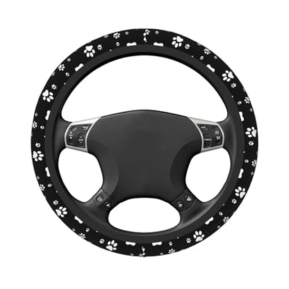Kawaii Paws Elastic Steering Wheel Cover Non-Slip Breathable Steering Wheel Protector Fit Auto, SUVs, Truck - color: Kawaii Paws