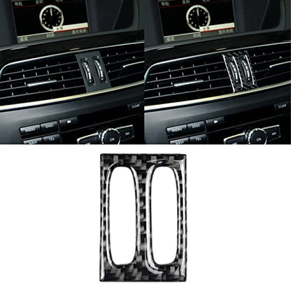 for Mercedes-Benz C-Class W204 2011-2013 Real Soft Carbon Fiber Center Console Air Vent Outlet Knob Frame Cover Trim Sticker Car Interior Accessories - color: Central Air Vent Knob
