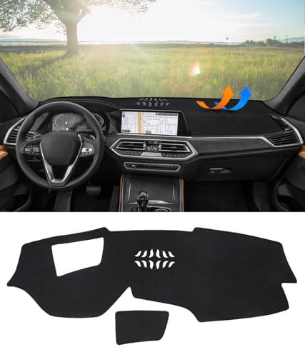 BIBLOZ Dash Cover for BMW X5 2019-2023 & BMW X7 2019-2022 Accessories Black Flannel Dashboard Cover Mat Car Dashboard UV Sun Protection - size: 2019-2023 X5
