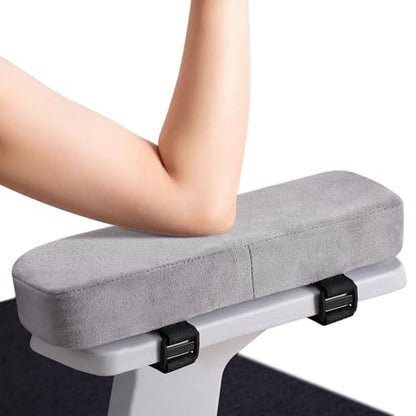 Smiry Ergonomic Office Chair Armrest Pads, Memory Foam Arm Rest Covers, Non-Slip Armrest Cushion with Adjustable Buckles and Straps, Elbow Relief for Desk, Gaming & Wheelchair (Grey, Set of 2) - color: Grey