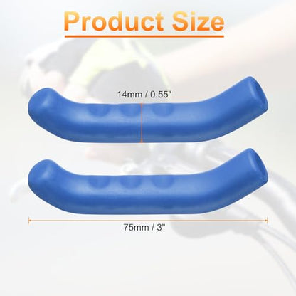 HARFINGTON 1 Pair Bike Brake Lever Cover Silicone Brake Lever Grip Protector Anti-Slip Brake Handle Protection Covers Sleeve for Mountain Road Bike Cycling, Blue - color: Blue