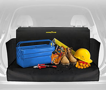 GOODYEAR Water Resistant SUV Cargo Cover – Heavy-Duty Trunk Protector for Dogs, Durable Liner with Side Walls, Pet Mat, Trunk Cover for SUV and Car, Car Accessories - Standard Size - size: 39" X 36"