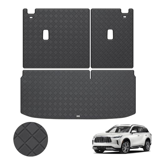 Cargo Mat & Backrest Mat Fit for 2022-2026 Infiniti QX60 - Leather Trunk Liner Back Seat Cover Protector - All Weather Protection PU Leather Cargo Liner and Backrest Mat QX60 Accessories - color: Infiniti QX60 Cargo Backrest Mat-B