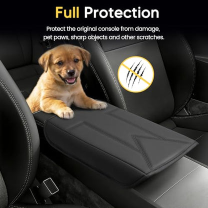 Shademax Center Console Cover for Tesla Model Y Juniper 2025-2026 / Model 3 Highland 2024-2026 Armrest Cushion Pad Arm Rest Cover Leather Console Lids Protector for Model Y Juniper Accessories - size: For Model Y Juniper 25-26 / 3 Highland 24-26