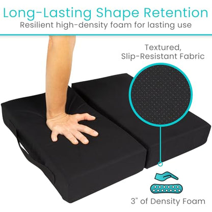 Vive Orthopedic Seat Cushion - Folding Wheelchair Cushion - for Stadium, Car, Office Chair Seat - Portable Coccyx Pad for Comfort Support Pillow for Sciatica, Lower Back, Tailbone Pain Relief
