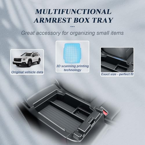 BIBIBO 3Pack for 2026 Subaru Outback Center Console Organizer 2026 Subaru Outback Console Armrest Tray+Cup Holder +Wireless Charging Mat 2026-Outback Insert Organizer Tray - color: Black-3Pack