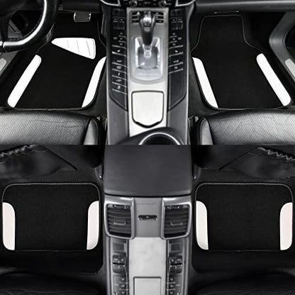 CAR PASS Waterproof Universal Fit Car Floor Mats, Car Mats Fit for SUV,Vans,sedans, Trucks,Set of 4pcs Car Carpet with Driver Heel Pad (White) - color: White