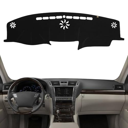 Dashboard Cover Dash Mat Fit for 2012-2007 Le-xus LS LS460 LS600H (for Left Hand Drive),Car Dash Board Mat Anti-Glare Carpet,Non-Slip Pad Sunshield Protector (Black) - color: Black, size: Fit 07-12 LS460/LS600H - (Black)