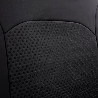 Flying Banner Car Seat Covers Front Seats Rear Bench Polyester car seat Protectors Easy installations Rear Bench Split Classic Man Lady Truck - color: Full set neoprene Solid Black