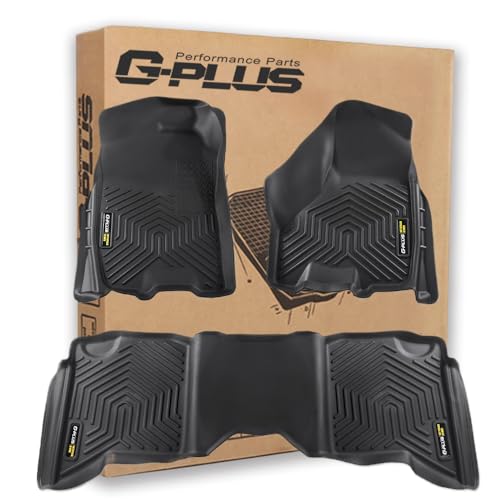 G-PLUS Cargo Liners Compatible with 2009-2018 Dodge Ram Crew Cab(Not Fit Quad Cab & Tradesman) All Weather Full Cover Protection 1st & 2nd Row 3PCS TPE Car Floor Liners Accessories - size: Fit Dodge Ram 09-18 | Crew Cab | 3PCS