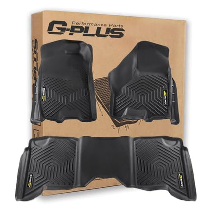 G-PLUS Cargo Liners Compatible with 2009-2018 Dodge Ram Crew Cab(Not Fit Quad Cab & Tradesman) All Weather Full Cover Protection 1st & 2nd Row 3PCS TPE Car Floor Liners Accessories - size: Fit Dodge Ram 09-18 | Crew Cab | 3PCS