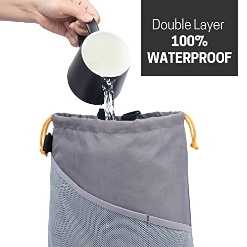 2PCS Car Garbage Can, Hanging Car Trash Bag with Waterproof Leakproof Lining - color: Gray