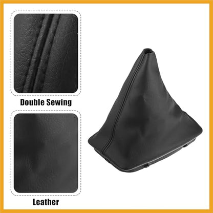 Car Shift Boot Cover Gear Shift Knob Handbrake Gaiter Boot PU Leather for Mercedes-Benz C-Class W204 2008-2013 Replacement