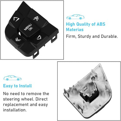 TTCR-II Compatible with Discovery Sport Steering Wheel Button 2015-2019, Left Side Steering Wheel Switch Button Replacement for Jaguar XE 2017-2019 and XF 2016-2020. (LR095537, LR095540) - size: Left Side