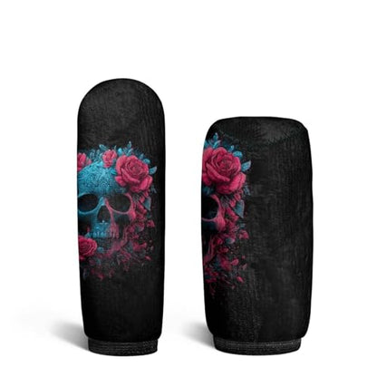 Rose Sugar Skull Print 2 Pack Car Handbrake Cover Gear Shift Knob Cover Set, Breathable Auto Gear Shift Knob Cover with Handbrake Cover Vehicle Interior Accessories - color: Rose Sugar Skull