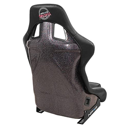 NRG Innovations FRP-302BK-V Bucket Racing Seat Double Layer FRP Black Vinyl Wrapped Mixed-density Foam 5 Point Harness Compatibility - color: Black