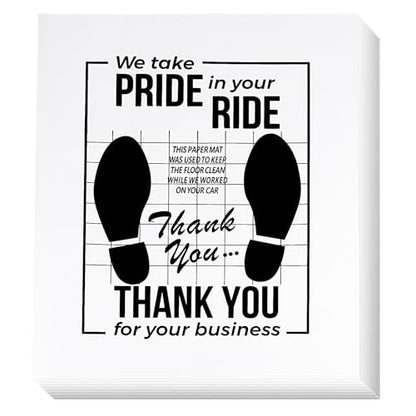White Car Paper Floor Mats,100Pcs Vehicles Disposable Floor Pads,Temporary Cars Floor Protector,Automotive Mat Covers Protector,Detailing Detail Wash,Temporary Sticky 16x20inch
