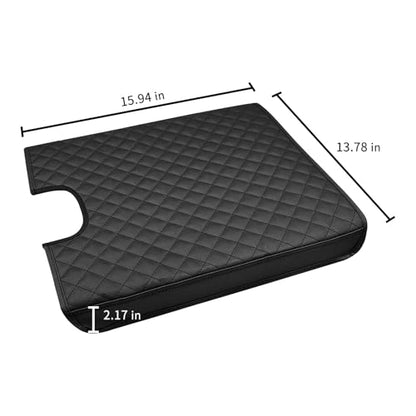 Zxiaochun Center Console Cover Compatible with 2007 2008 2009 2010 2011 2012 2013 Chevy Silverado/Tahoe/Suburban & GMC Sierra/Yukon, Jump Seat Console Armrest Lid Leather Protective Cover, Black - color: Black, size: For 2007-2013 Silverado Sierra Jump Se