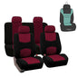 FH Group Flat Cloth Seat Covers Front Seat and Solid Rear Bench Full Set with Gift - Universal Fit for Cars, Trucks & SUVs (Burgundy) - color: Burgundy
