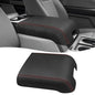 Center Console Cover for 2015-2020 F150 Accessories, F250 F350 F450 2017-2022, Expedition 2018-2024, PU Leather Middle Armrest Cusion Protector, Bucket Seat Only, Anti-Scratch, Black-Red Stitch - size: Bucket Seat, 17-22 F250-F450, red stitch