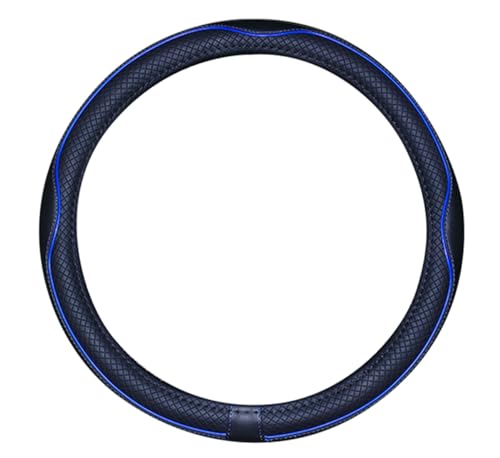 Mayco Bell Small Size Steering Wheel Cover Anti-Slip,Safety,Soft,Breathable,Durable,Full Surround,Comfortable Grip Microfiber Leather (14-14.25 inch,Black Dark Blue) - color: Black Dark Blue, size: 14''-14.25''