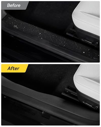 3W Tesla Model 3 Hignland Door Sill Protector 2024 2025 2026 Front & Rear, Rear Bumper, Trunk Sill Protector, Door Entry Guard, Edge Guards, TPE Customized Accessories - size: Model 3 2024-2026| 4-Door Sills w/ Bumper