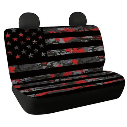 AFPANQZ Universal Car Seat Covers for Rear Seat American Flag Car Rear Seat Cover Cushion Accessories High Stretchy Rear Seat Covers Dog Seat Cushion Covers Protector Fit Almost Vehicle Cars - color: American Flag Camo