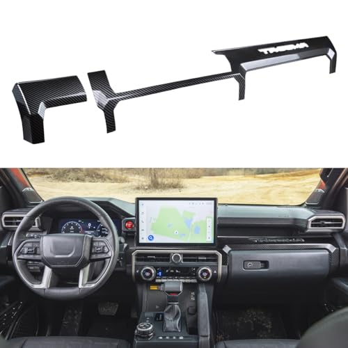 INTGET for 2026 Toyota Tacoma Accessories 2024 2025 Dashboard Panel Cover for Tacoma SR/SR5/TRD PreRunner/Sport/Off-Road ABS Plastic Interior Carbon Fiber Decoration(with 14inch Screen) - color: with 14inch Screen