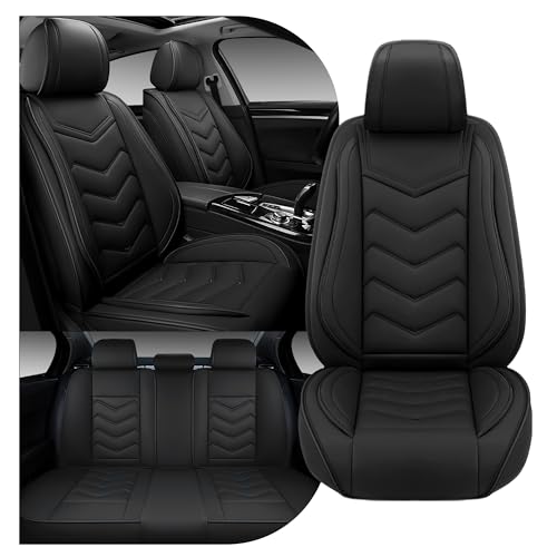 Car Seat Covers for Ford Fusion 2006-2020, Stylish Sport Seat Cover, Premium Nappa Leather Car Seat Cover. Automobile Seat Covers Sets.(Standard 5 Seats/Pure Black) - color: Pure Black, size: Standard 5 Seats