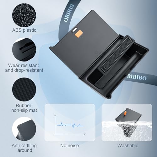 BIBIBO for 2026 Subaru Outback Center Console Organizer 2026 Subaru Outback(Premium,Limited,Touring,Wilderness,Limited XT,Touring XT) Console Insert Hidden Storage Box Secret Compartment - color: Black-Console Hidden Tray