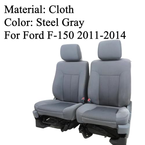 NLQR Driver Side Bottom Cloth Seat Cover & Replacement Seat Cushion Foam Pad Compatible with Ford F150 2011 2012 2013 2014 - color: Gray