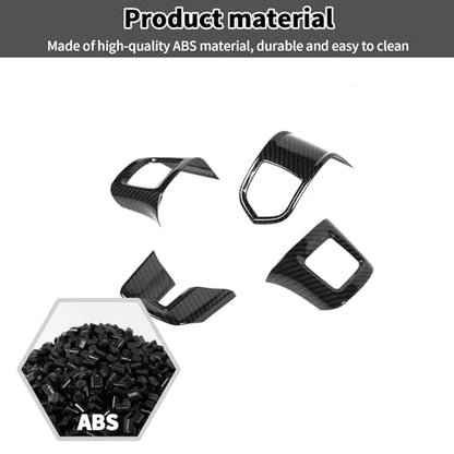 Inner Carbon Fiber Center Console Steering Wheel Frame Bezel Decoration Compatible with Dodge Durango/Challenger/Charger/Dart 2009-2014 Interior Accessories(4Pcs, ABS