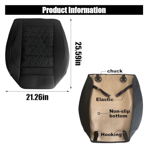 Leather Car Seat Cover, Auto Front Bottom Seat Cover Luxury Car Seat Protector Anti-Slip Waterproof Cushion Cover with Storage Pocket, for Most Cars, Trucks, SUVs (Black) - color: Black