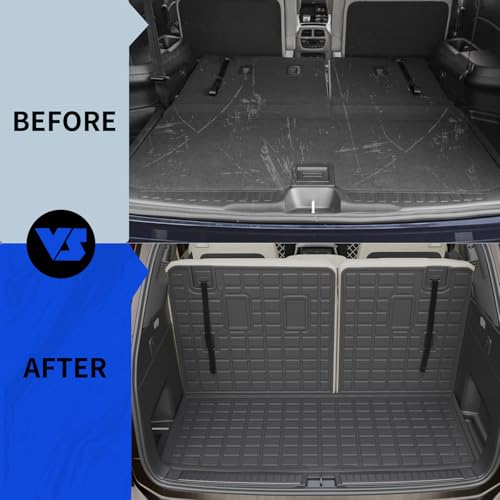 Rongtaod Cargo Mat Compatible with 2023 2024 2025 2026 Honda Pilot Trunk Mat Cargo Liner Trunk Liner TPE All Weather Back Seat Cover Protector Honda Pilot Accessories (Trunk Mat with Backrest Mat) - color: 23-26 Trunk Mat with Backrest Mat