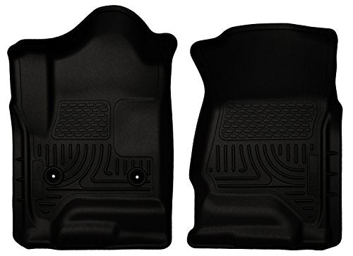 Husky Liners Weatherbeater Floor Mats | Fits 2014-2018 Chevrolet Silverado & GMC Sierra 1500 Standard CAB; 2015-2019 Silverado & Sierra 2500, 3500 Standard CAB | Front Row, 2-pc Black - 18241HUL - color: Black, size: Front Floor Mats, style: Standard Cab