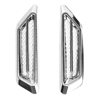 TuTuYa Car Side Mesh Vent, Universal Car Air Flow Chrome Fender Side Vent Decor Sticker Accessories,1 Pair